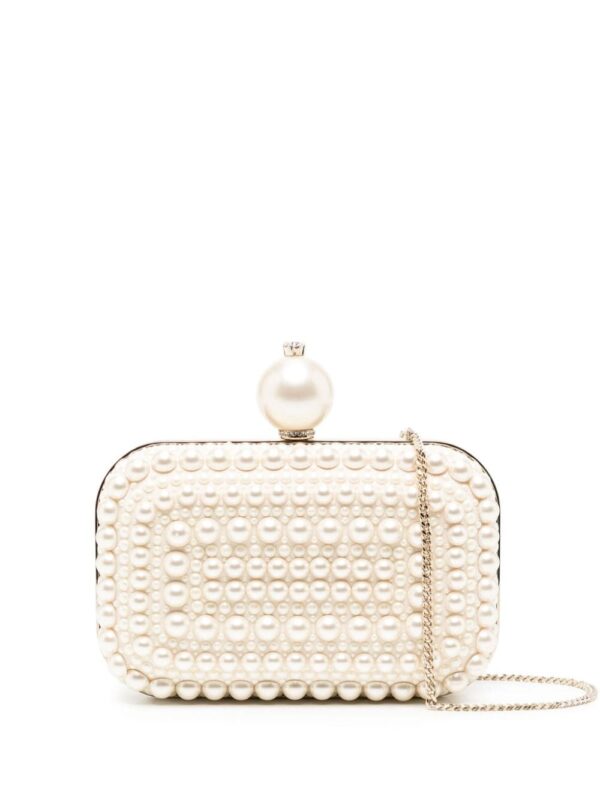 Jimmy Choo Cloud pearl-embellished clutch bag