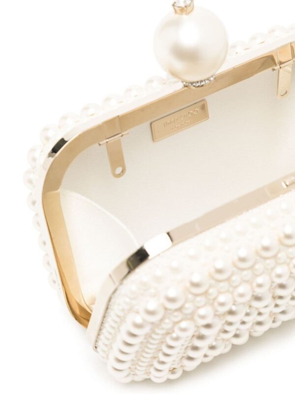Jimmy Choo Cloud pearl-embellished clutch bag - Image 5