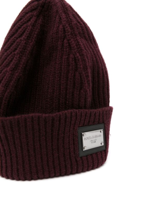 Dolce & Gabbana logo-plaque ribbed beanie - Image 2