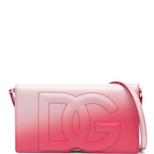 Dolce & Gabbana logo-embroidered leather crossbody bag