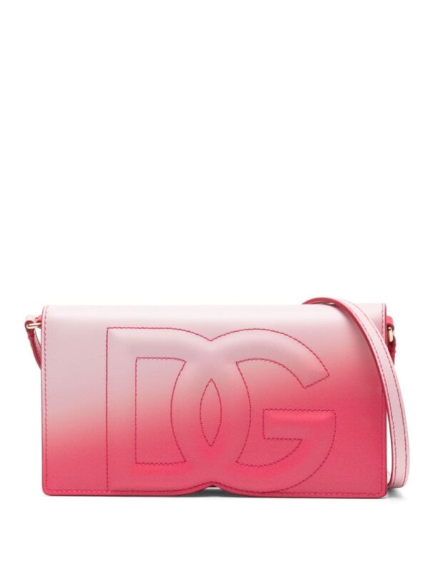 Dolce & Gabbana logo-embroidered leather crossbody bag