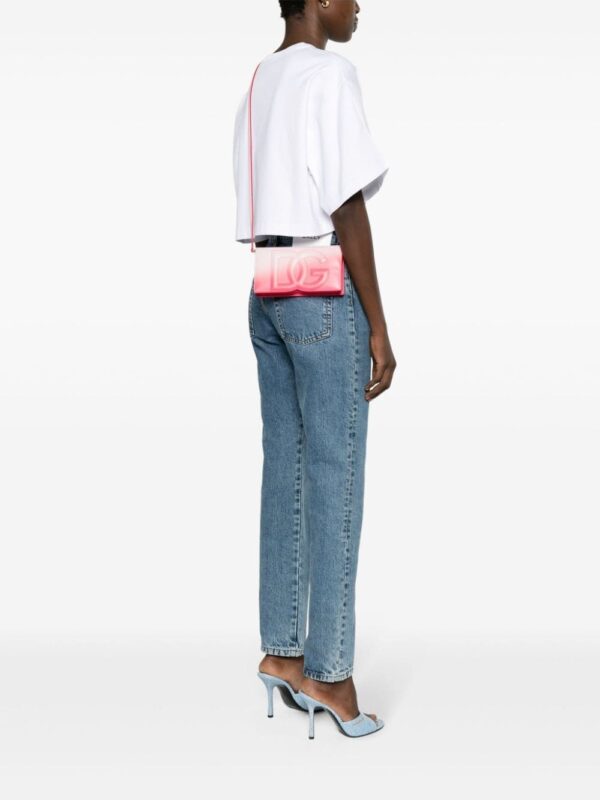 Dolce & Gabbana logo-embroidered leather crossbody bag - Image 2