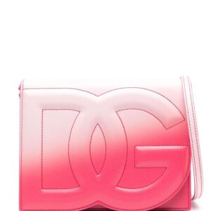 Dolce & Gabbana logo-embroidered leather crossbody bag