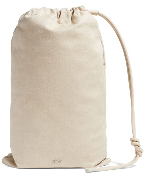 Zegna drawstring-fastening linen backpack