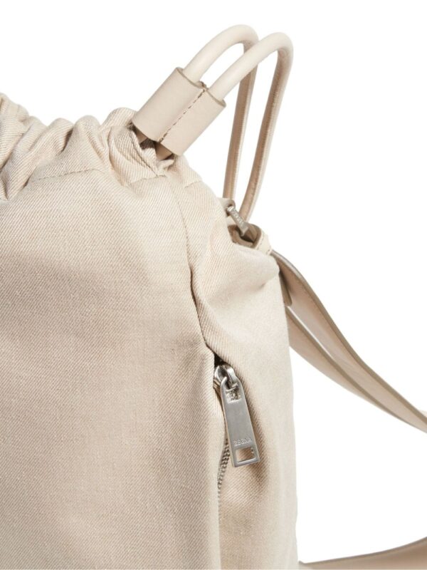 Zegna drawstring-fastening linen backpack - Image 4