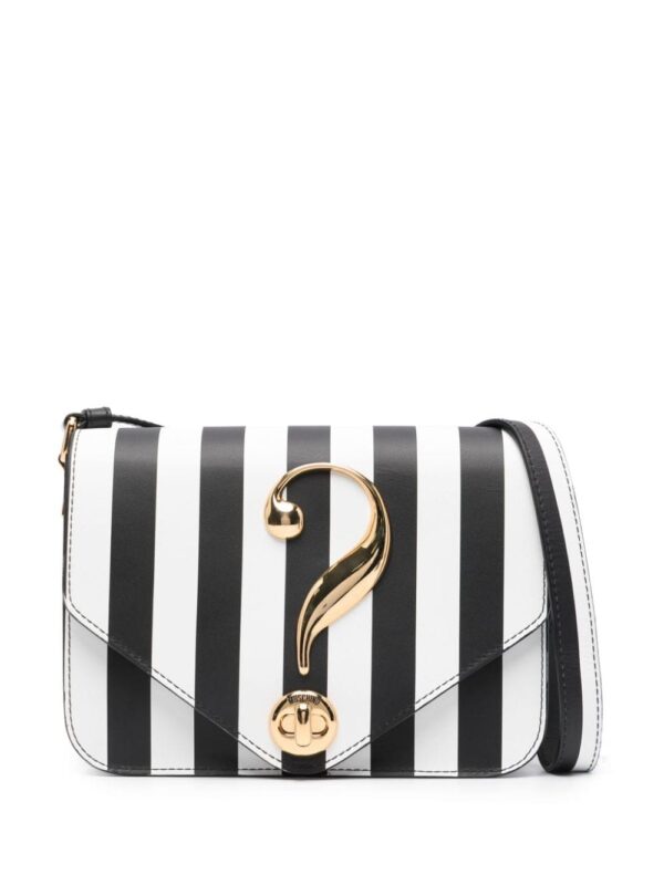 Moschino striped leather shoulder bag