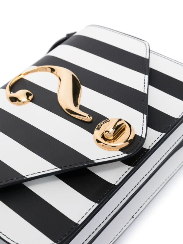 Moschino striped leather shoulder bag - Image 4