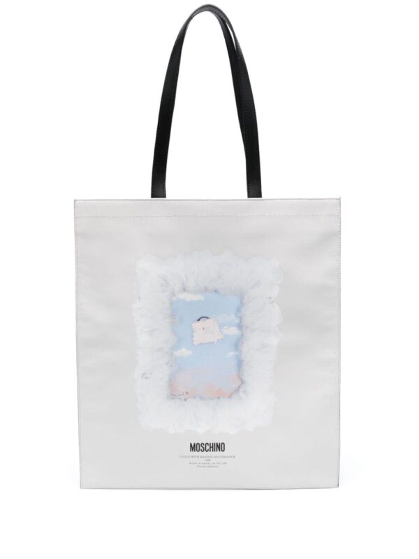 Moschino Cloud with Handle and Padlock-print shoulder bag