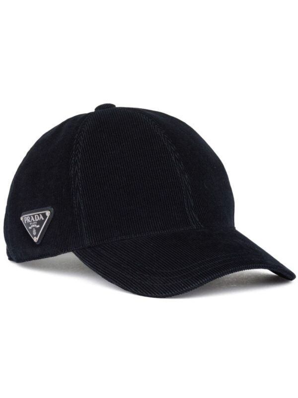 Prada triangle-logo corduroy cap