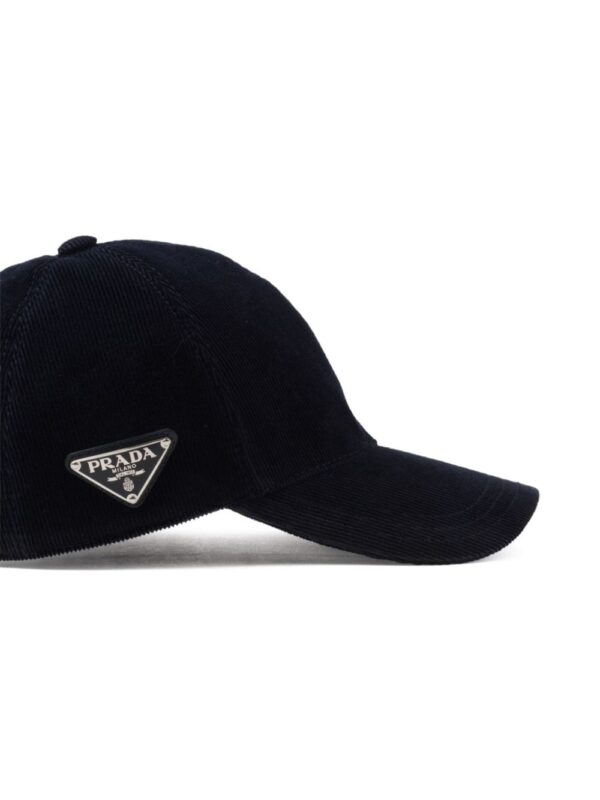 Prada triangle-logo corduroy cap - Image 3