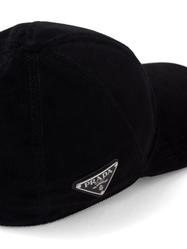 Prada triangle-logo corduroy baseball cap - Image 3
