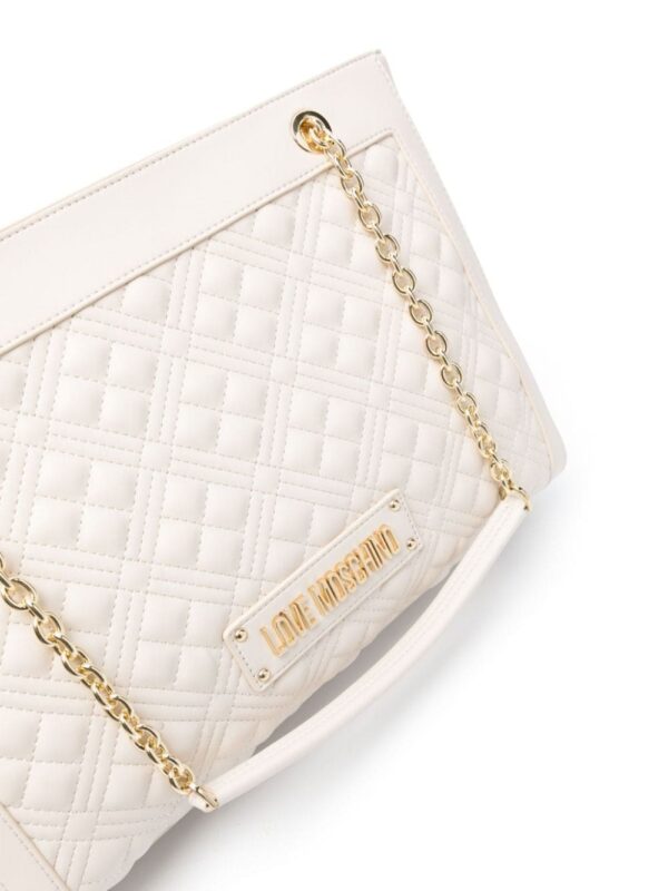 Love Moschino logo-lettering quilted tote bag - Image 4
