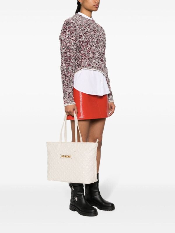 Love Moschino logo-lettering quilted tote bag - Image 2