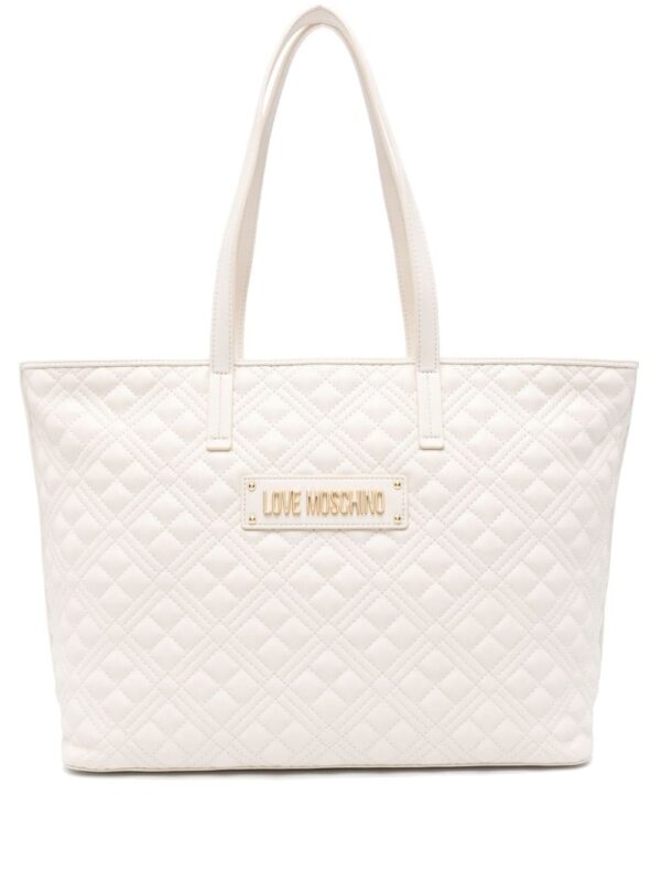Love Moschino logo-lettering quilted tote bag