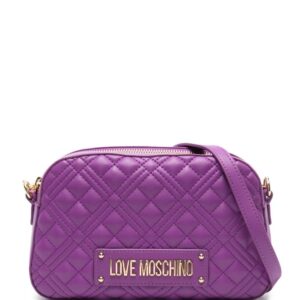 Love Moschino logo-plaque quilted crossbody bag