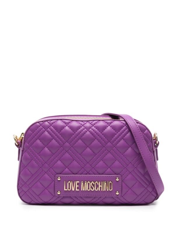 Love Moschino logo-plaque quilted crossbody bag