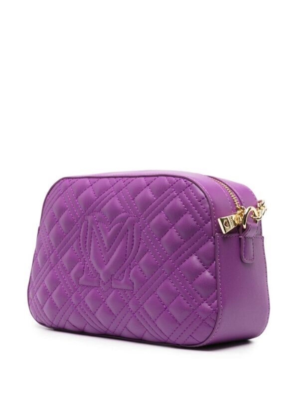 Love Moschino logo-plaque quilted crossbody bag - Image 3