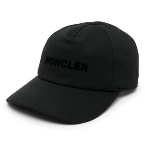 Moncler flocked-logo cotton baseball cap