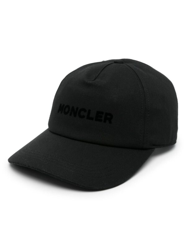 Moncler flocked-logo cotton baseball cap