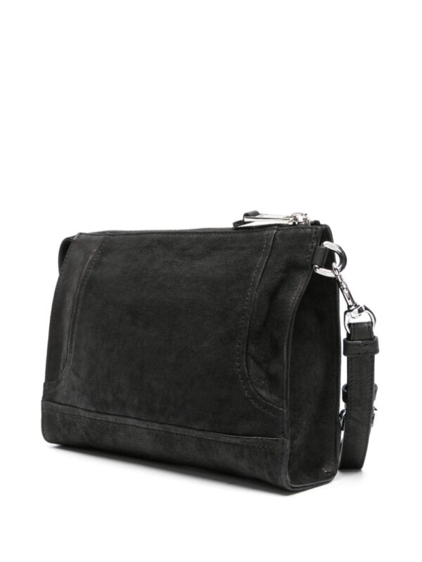 Moschino logo-patch nubuck clutch bag - Image 3