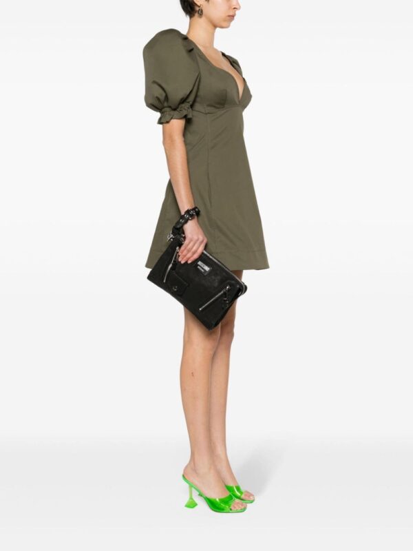 Moschino logo-patch nubuck clutch bag - Image 2
