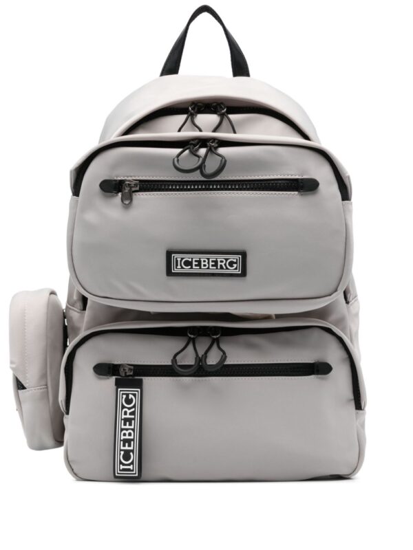 Iceberg logo-patch gabardine-weave backpack