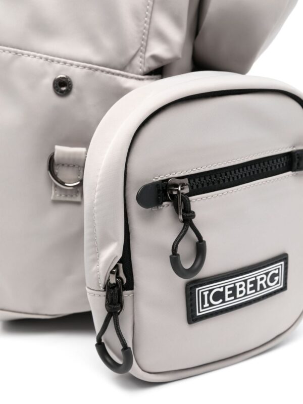 Iceberg logo-patch gabardine-weave backpack - Image 4