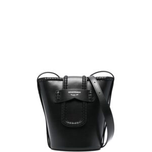 Emporio Armani logo-stamp leather bucket bag