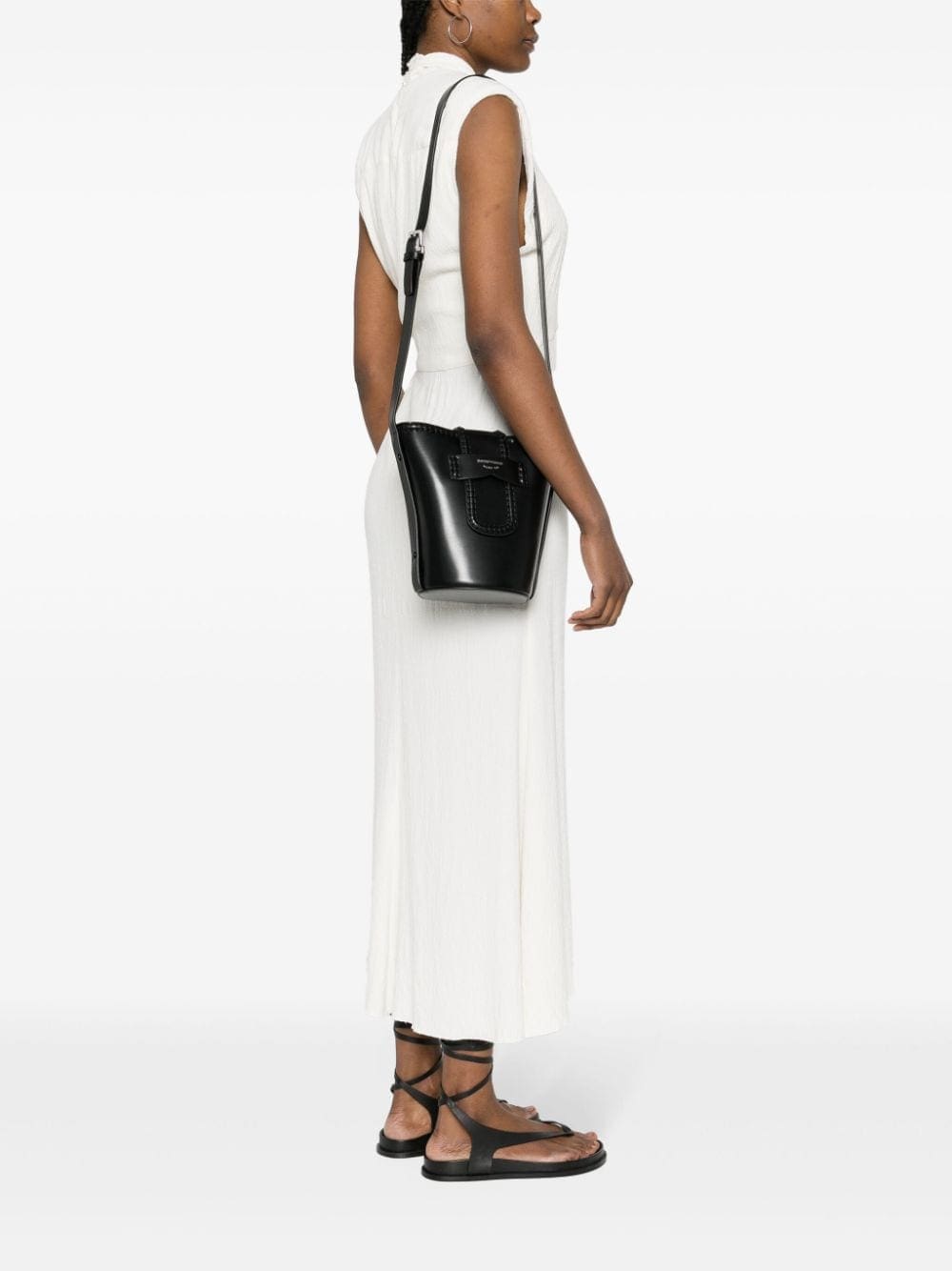 Emporio Armani logo-stamp leather bucket bag - Image 2