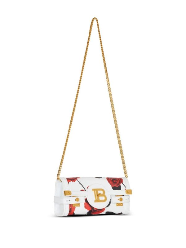 Balmain B-Buzz 23 rose-print leather clutch bag - Image 5