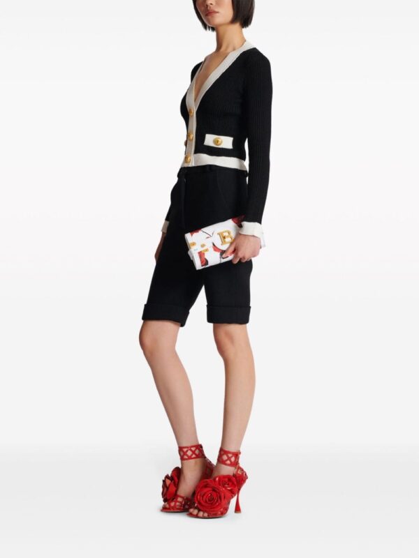 Balmain B-Buzz 23 rose-print leather clutch bag - Image 2