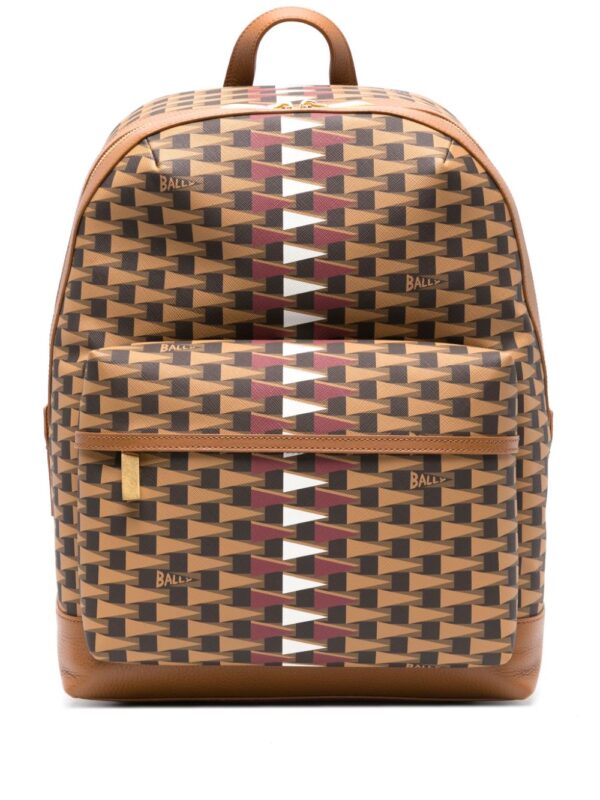 Bally Pennant-print leather backpack