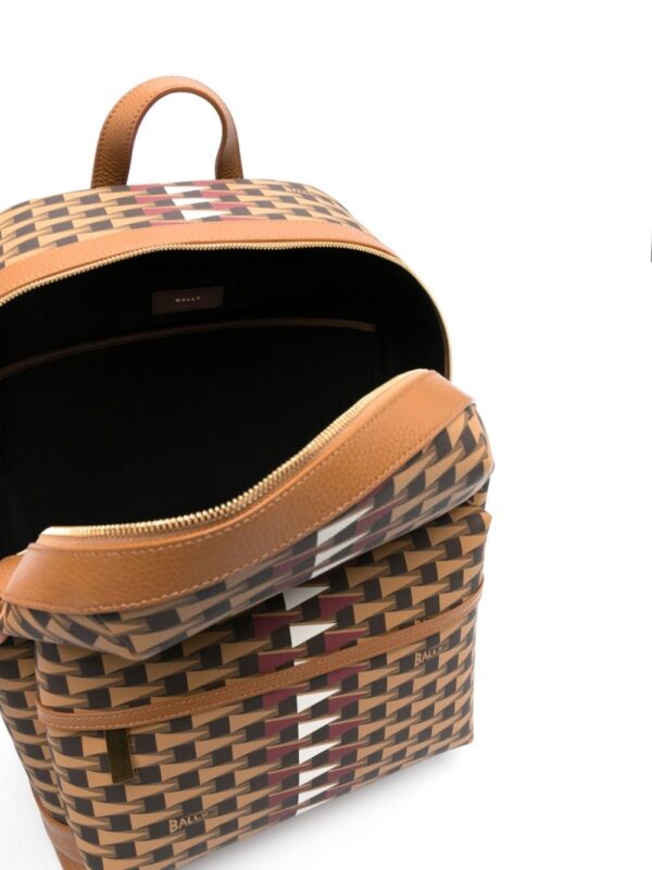 Bally Pennant-print leather backpack - Image 2