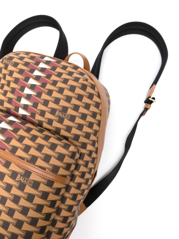 Bally Pennant-print leather backpack - Image 3