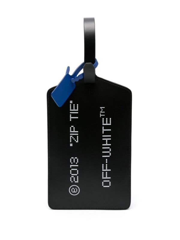 Off-White medium Zip Tie leather clutch
