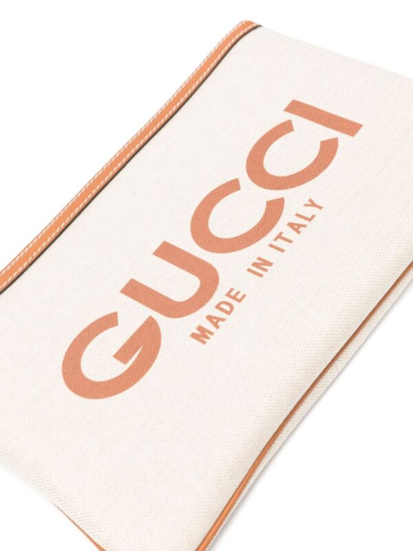 Gucci logo-print canvas clutch bag - Image 3