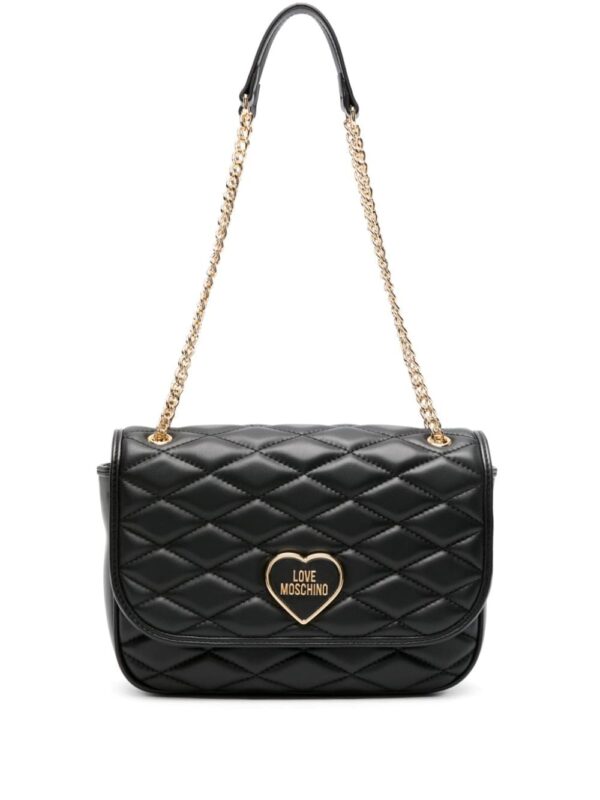 Love Moschino logo-lettering matelassé shoulder bag