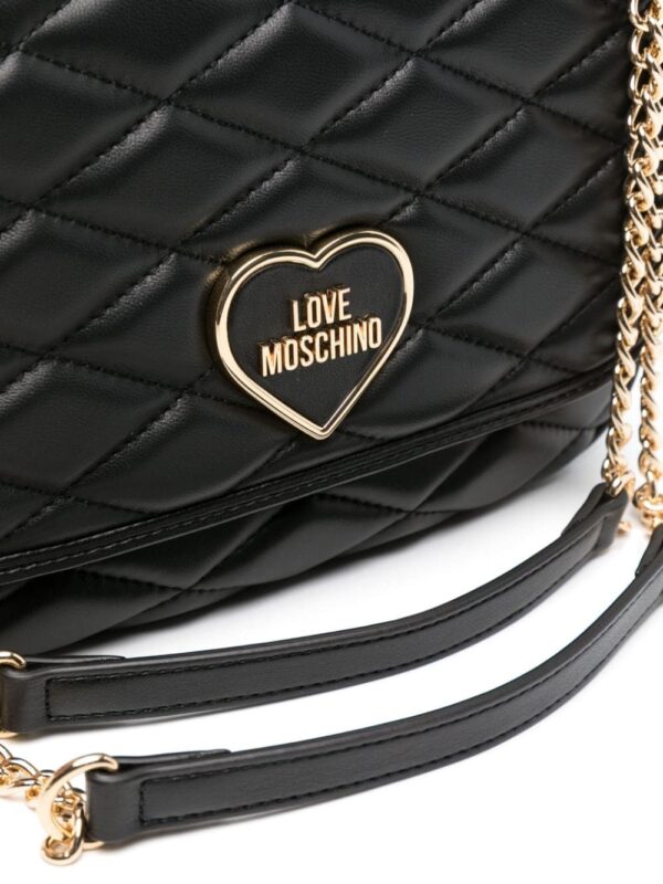 Love Moschino logo-lettering matelassé shoulder bag - Image 4