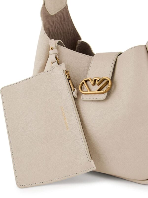 Emporio Armani logo-plaque leather shoulder bag - Image 5