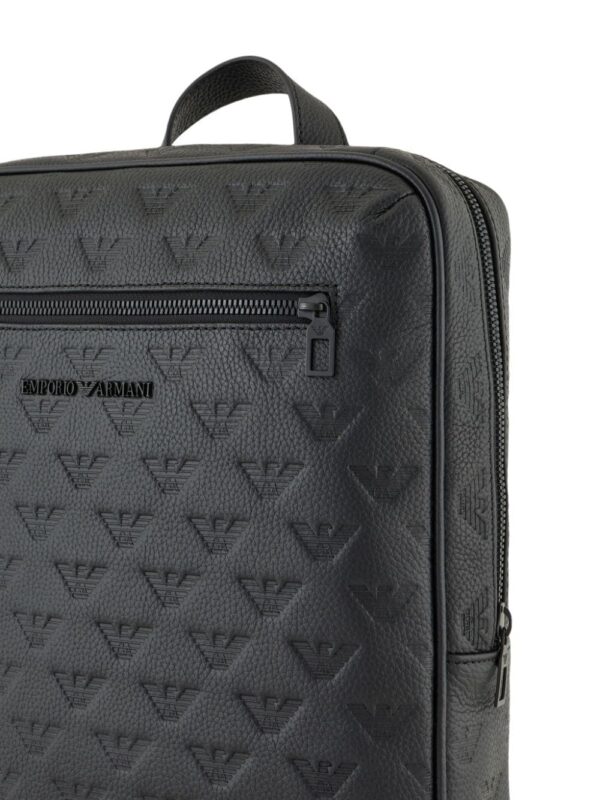 Emporio Armani logo-debossed leather backpack - Image 5
