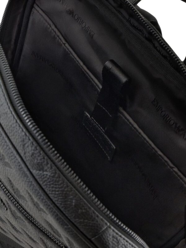 Emporio Armani logo-debossed leather backpack - Image 4