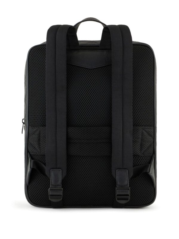 Emporio Armani logo-debossed leather backpack - Image 3