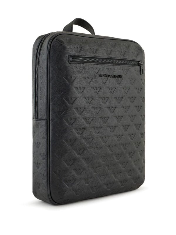 Emporio Armani logo-debossed leather backpack - Image 2