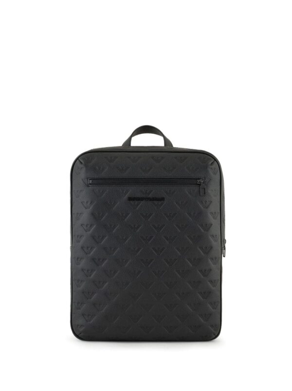 Emporio Armani logo-debossed leather backpack