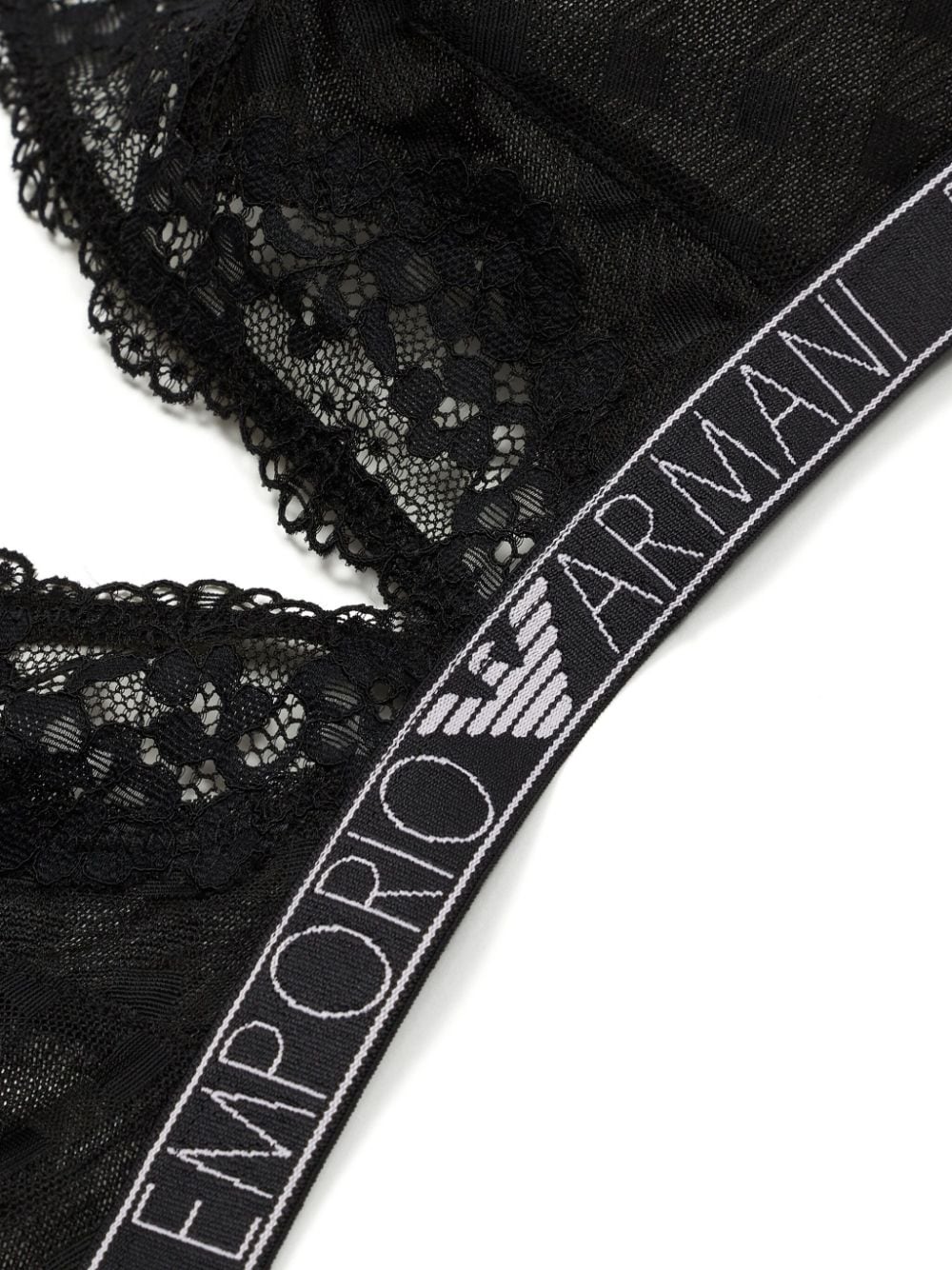 Emporio Armani logo-underband lace bra - Image 4