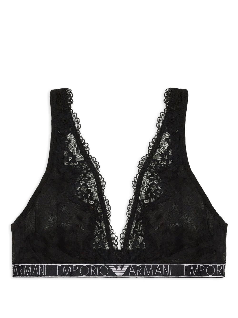 Emporio Armani logo-underband lace bra