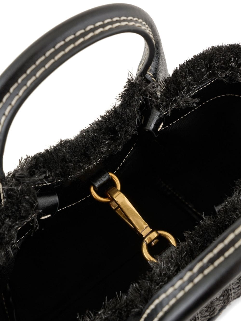 Emporio Armani logo-charm woven straw tote bag - Image 5