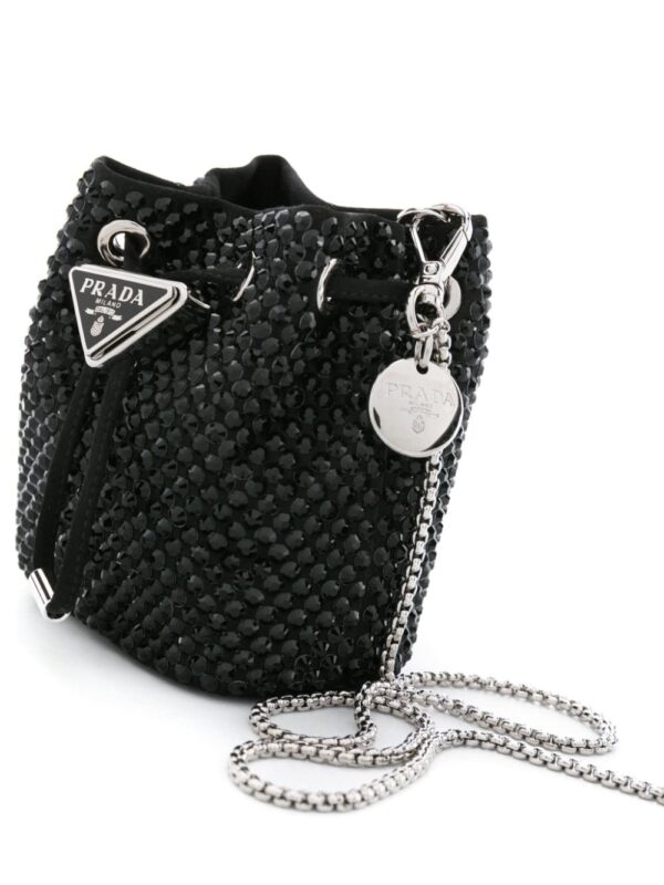 Prada rhinestoned satin mini bag - Image 4