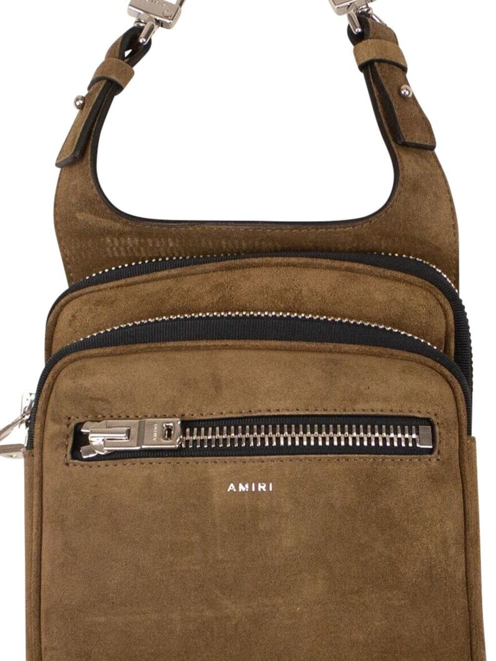 AMIRI logo-stamp suede hip pouch - Image 2