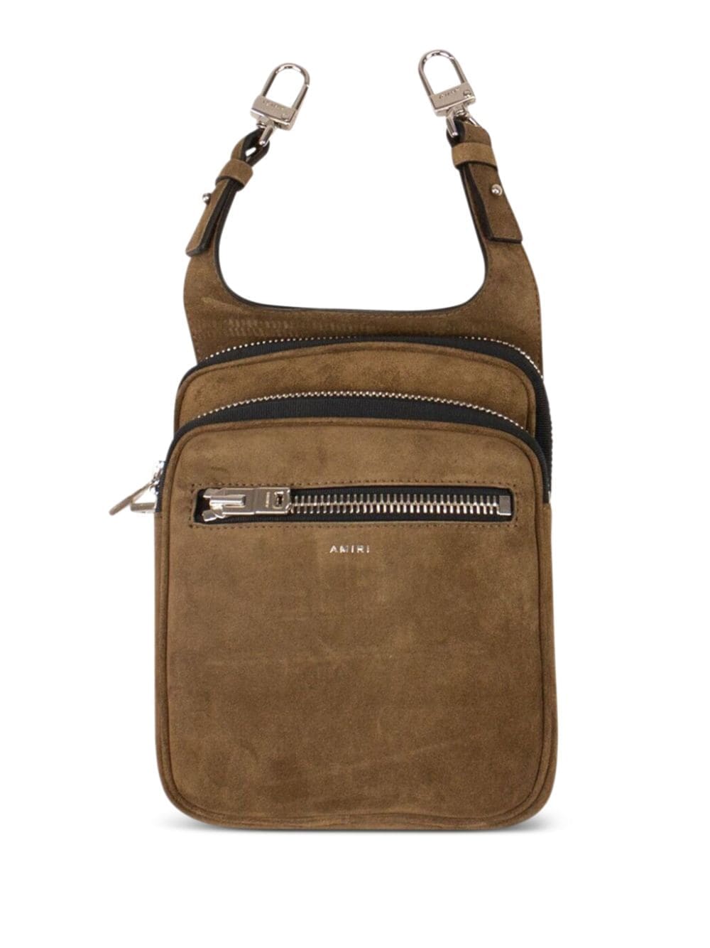 AMIRI logo-stamp suede hip pouch